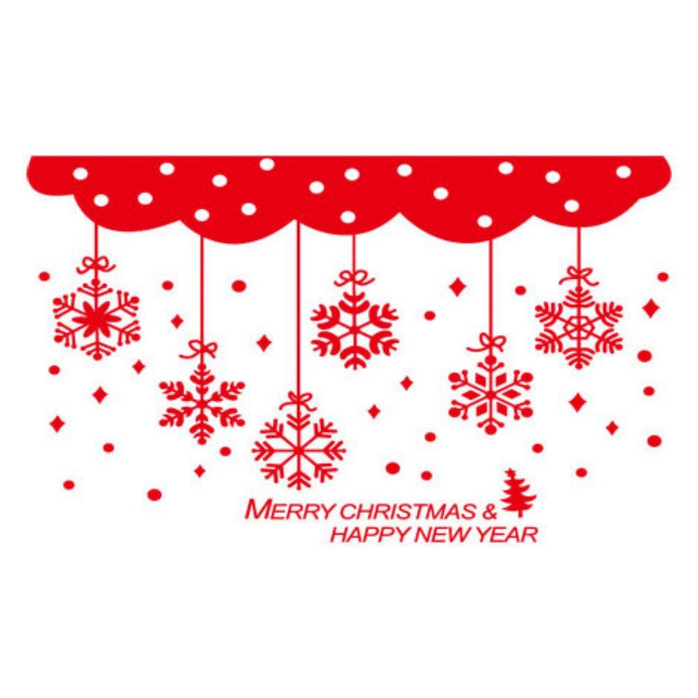 

DSU JK809 Festive Christmas Snowflake Simple Wall Sticker, Red