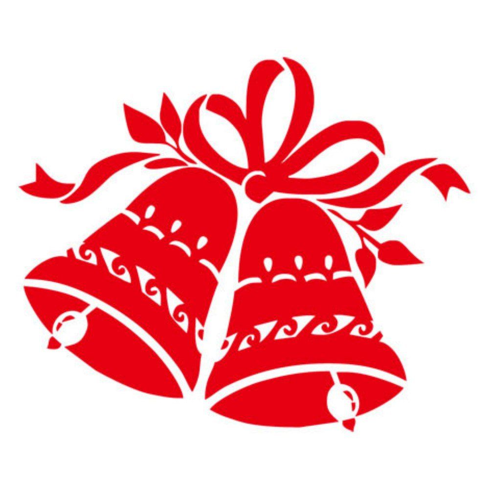 

DSU JK810 Christmas Bells Simple Art Wall Sticker, Red