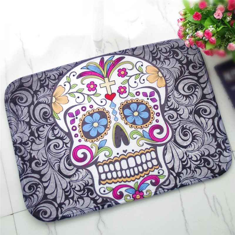 

Creative Skull Pattern Antiskid Floor Mat, Colormix