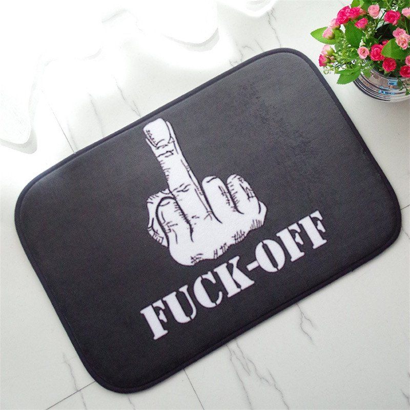 

Creative Fuck Off Pattern Antiskid Floor Mat, Black