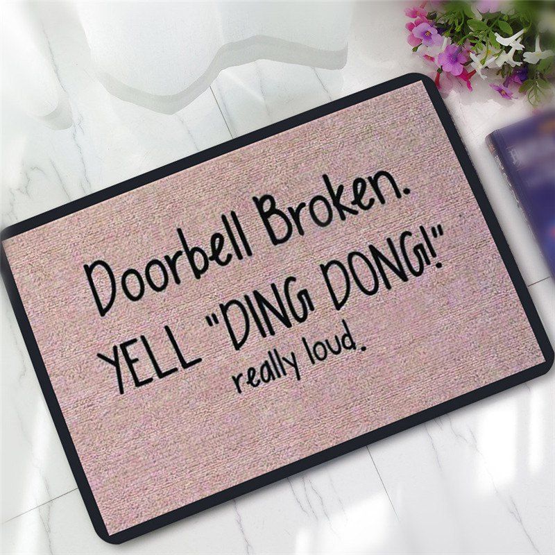 

Creative Yell Ding Dong Pattern Antiskid Floor Mat, Brown