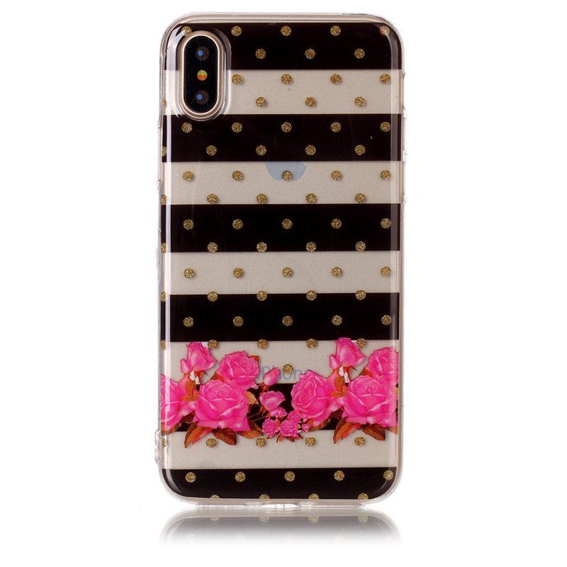 

Flower Soft TPU Anti-scratch Back Cover Case for iPhone X, Multicolor