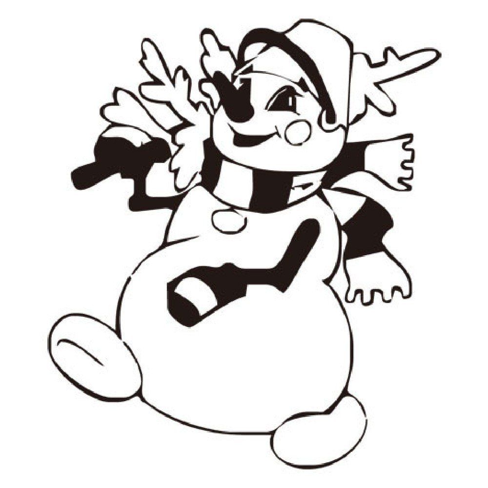 

DSU Cute Snowman Snowflake Christmas Window Decorative Sticker, Black