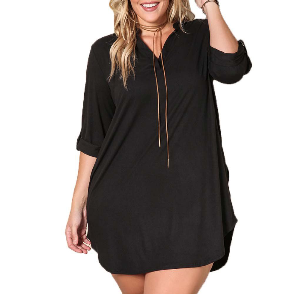 

Solid Knitted Dress Fat Collar Irregular Big Swinging Dress, Black