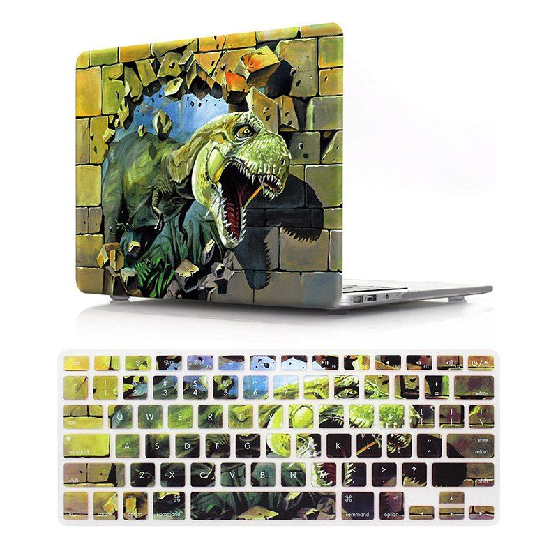 

Computer Shell Laptop Case Keyboard Film Set for MacBook Pro 15.4 inch 2016 -3D Tyrannosaurus Pattern, Green