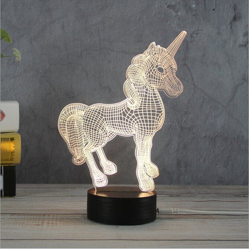 47% OFF 3D Unicorn Night Lights Creative Acrylic 3D LED ...