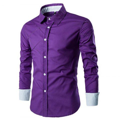 camisa purpura hombre