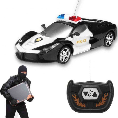 Outfit 2 Channel Wireless Remote Control RC Police Car Truck Kid Toy Birthday Gift  