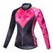 Malciklo Cycling Jersey with Bib Tights Women's Long Sleeves Bike Compression Suits Quick Dry Front Zipper -  