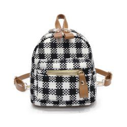 New Fashion Plaid Campus Mini Backpack -  