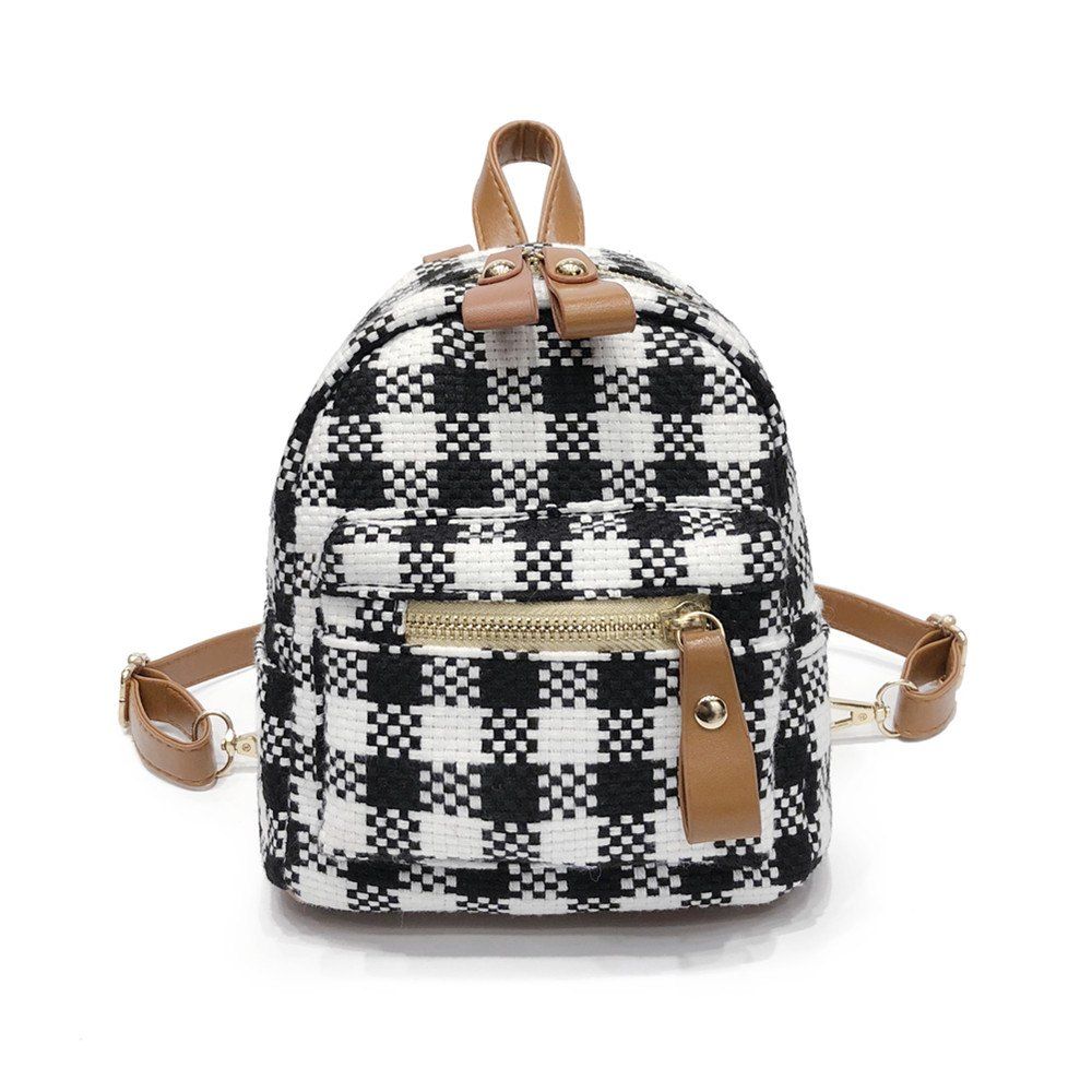 Shop New Fashion Plaid Campus Mini Backpack  