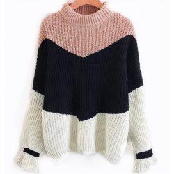 Round Neck Long Seeved Sweater -  