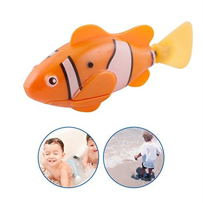 

Artificial Glow Swimming Robot Fish Activated in Water Magical Electronic Toy Kids Children Gift, Orange