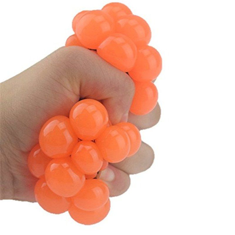 

Soft Rubber Grape Ball Hand Wrist Squeeze Toy, Pumpkin orange