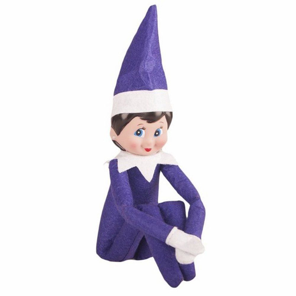 

Cute Kids Christmas Gift Elf on the Shelf Plush Doll Toy, Purple