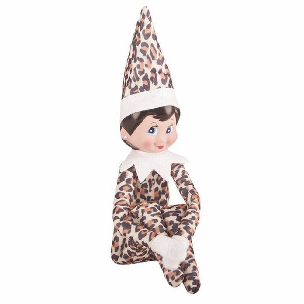 

Cute Kids Christmas Gift Elf on the Shelf Plush Doll Toy, Leopard