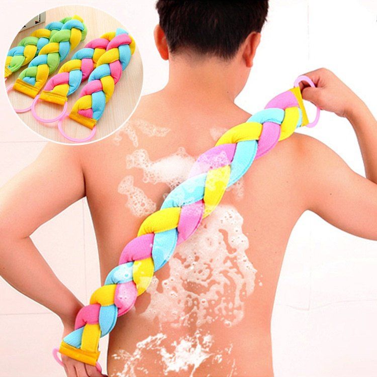

Twist Towel Men Pull Back Towel Rub Back Home Bathroom Bath Towel, Colormix