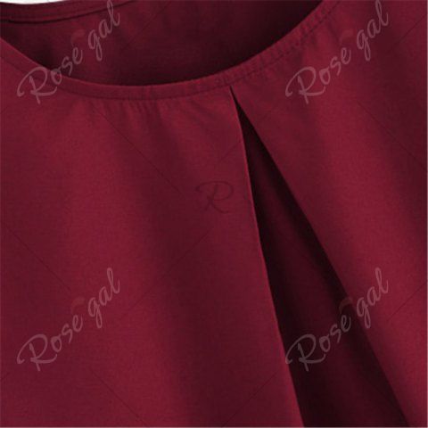 Women's Fashionable Round Neck Loose Wrinkled Long-Sleeved Chiffon Shirt