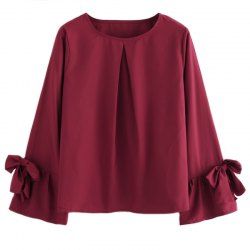 Chemise en mousseline de soie à manches longues en vrac à manches longues -  