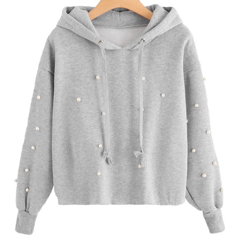 Affordable Beading Long Sleeve Thickning Hoodie  