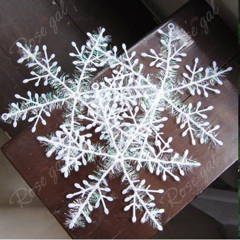 3pcs/lot 15cm Big Size Plastic White Snowflakes Charms Christmas Decorations For Festival Party Wedding Xmas Tree Home W