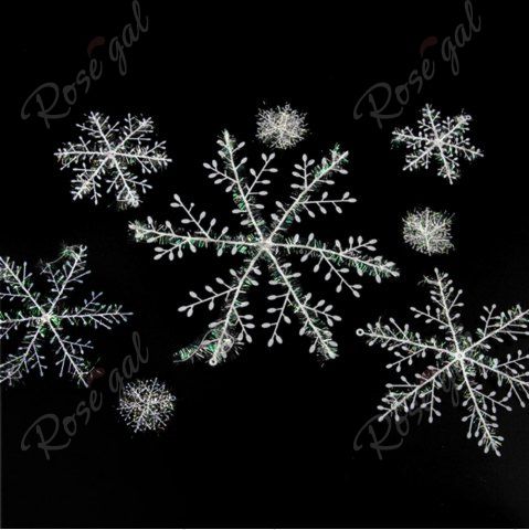 3pcs/lot 15cm Big Size Plastic White Snowflakes Charms Christmas Decorations For Festival Party Wedding Xmas Tree Home W