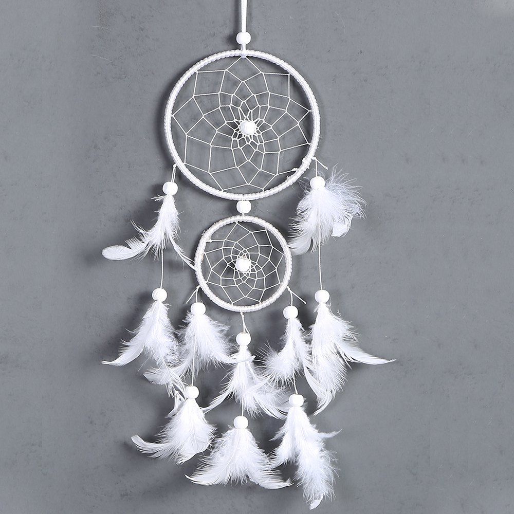 2019 Umiwe White Dreamcatcher Gift Handmade Dream Catcher Net With Fancy Umiwe White Dreamcatcher Gift Handmade Dream Catcher Net With Feathers Wall Hanging Decoration Ornament For