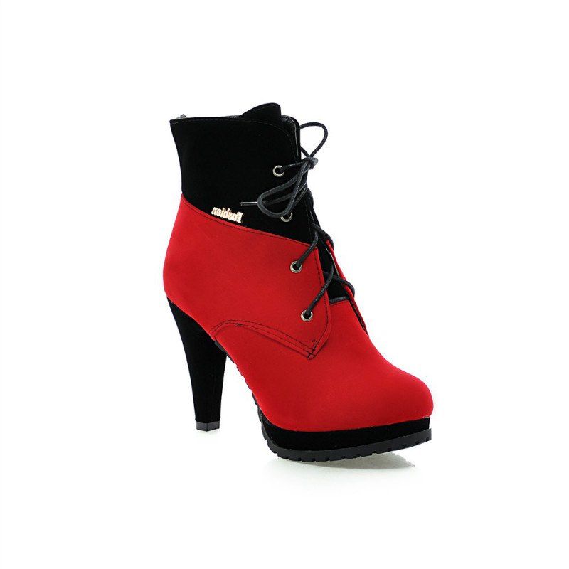 [49 OFF] Round Waterproof Platform Rough HighHeeled Fashion Boots