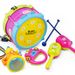 Children early education drum music educational instrument combination 5 joy woolly waist drum hand bell trumpet baby -  