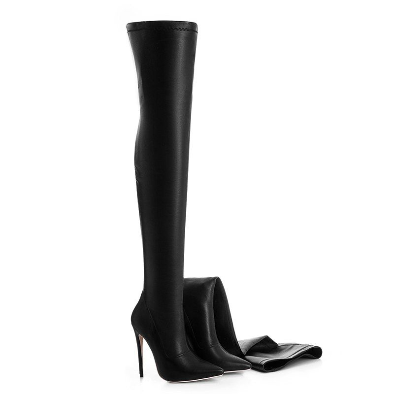 Bottes de sur femmes Bout bottes Chaussures genou mode Talon Bottes pour au pointu les aiguille zGqSUMVp