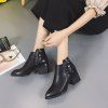 JLY668 Spring and Autumn Comfortable Leisure Fashion Side Zipper Solid Round Boots -  