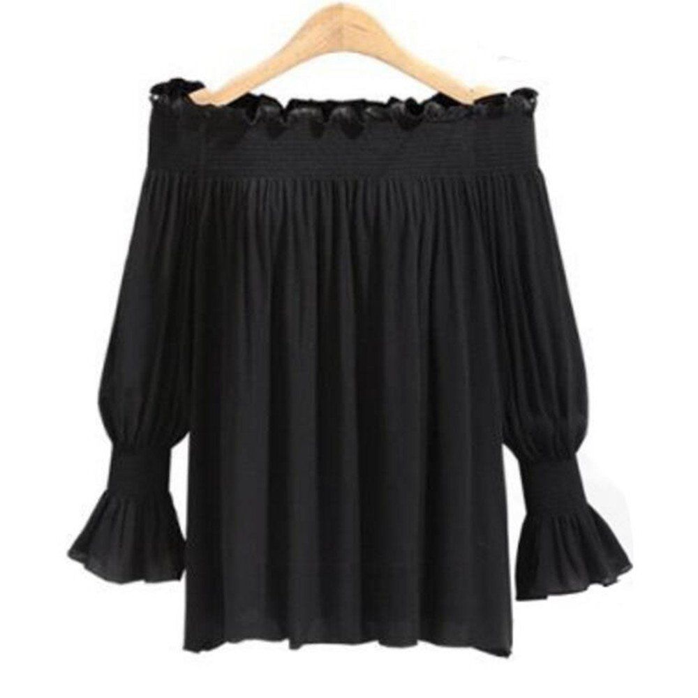 

Plus Size Long Sleeved Chiffon Blouse, Black