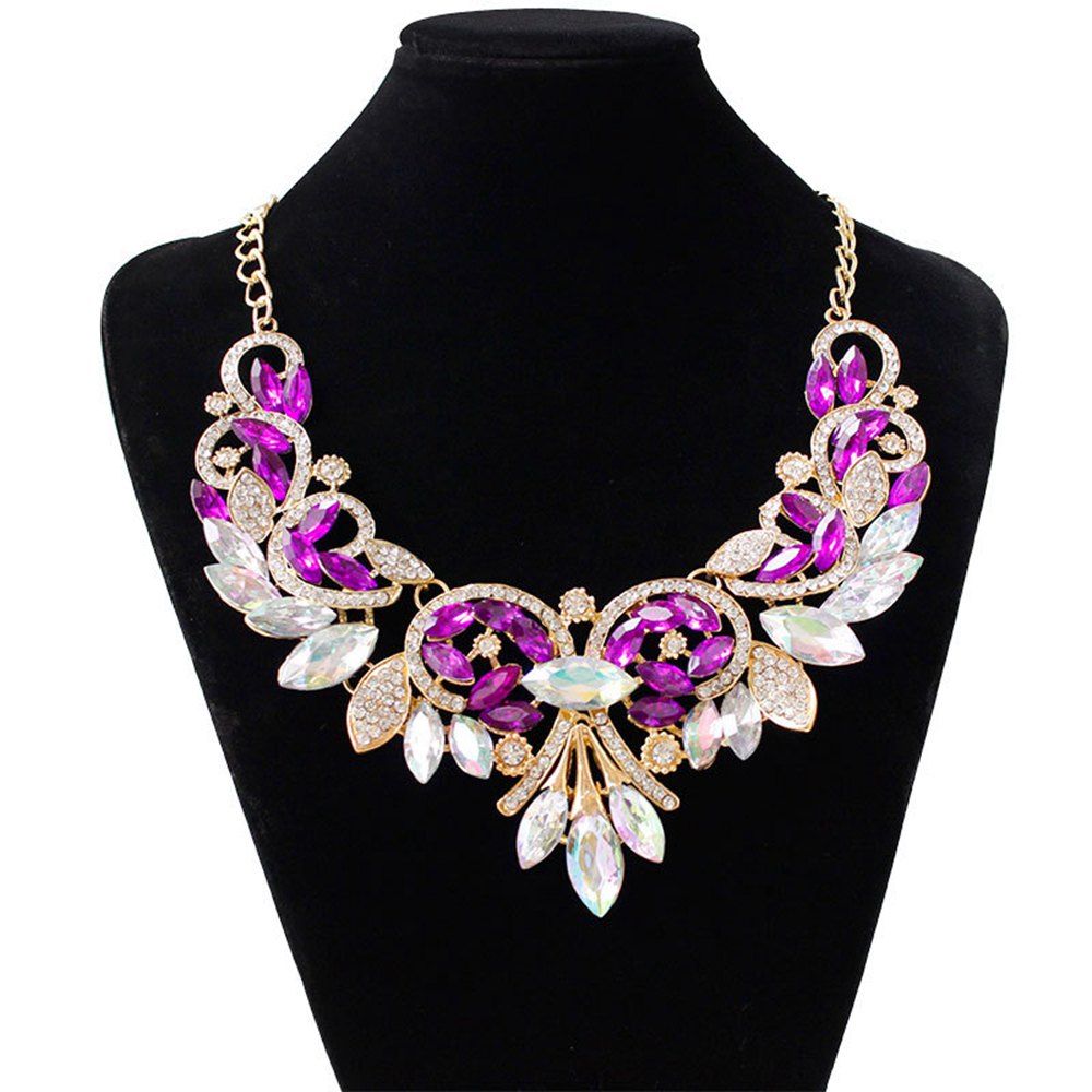 [31 OFF] Women Girls Diamond Pendants Choker Metal Necklace Fashion