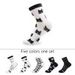 Black and White Cat Designs Elastic Knit Socks N201612 - 5 Pairs -  