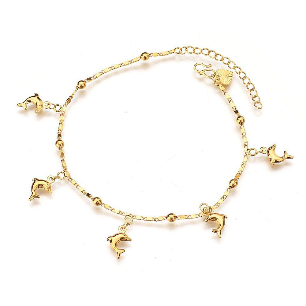 [33% OFF] 18K Gold Color Small Dolphin Bracelet Anklet | Rosegal