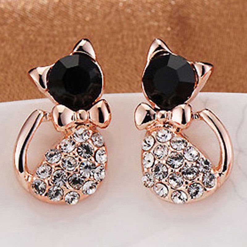 1 Pair  Women Lady Earring Elegant Crystal Rhinestone Ear Stud Earrings