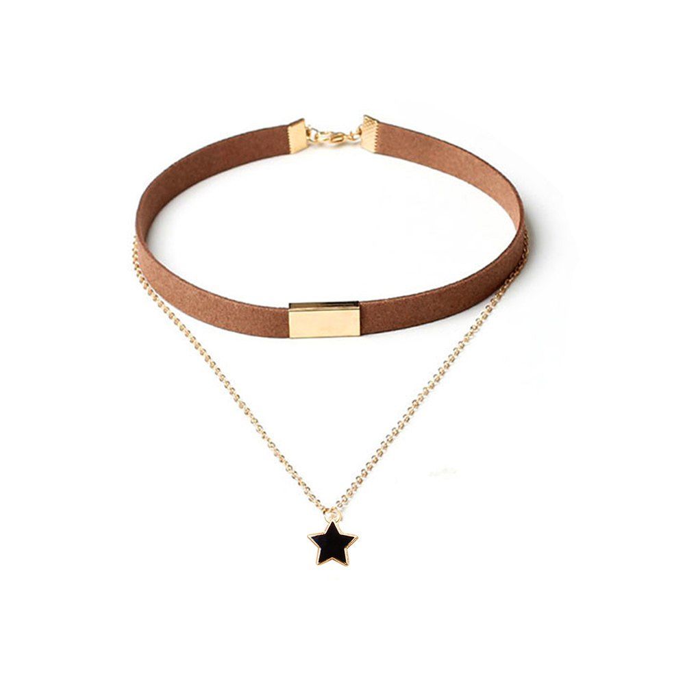 34 Off Velournecklace Five Pointed Star Pendant Choker Rosegal Unique Velournecklace Five Pointed Star Pendant Choker