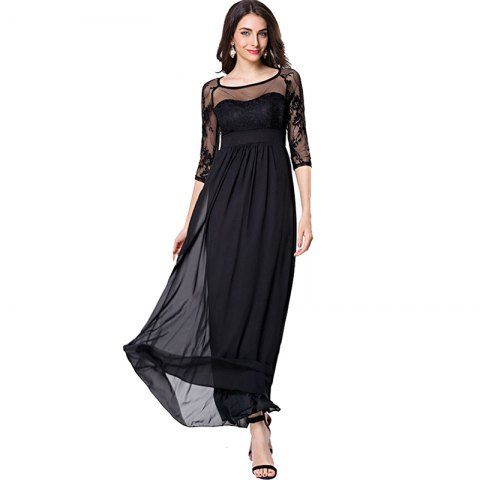 Black Chiffon Maxi Dress