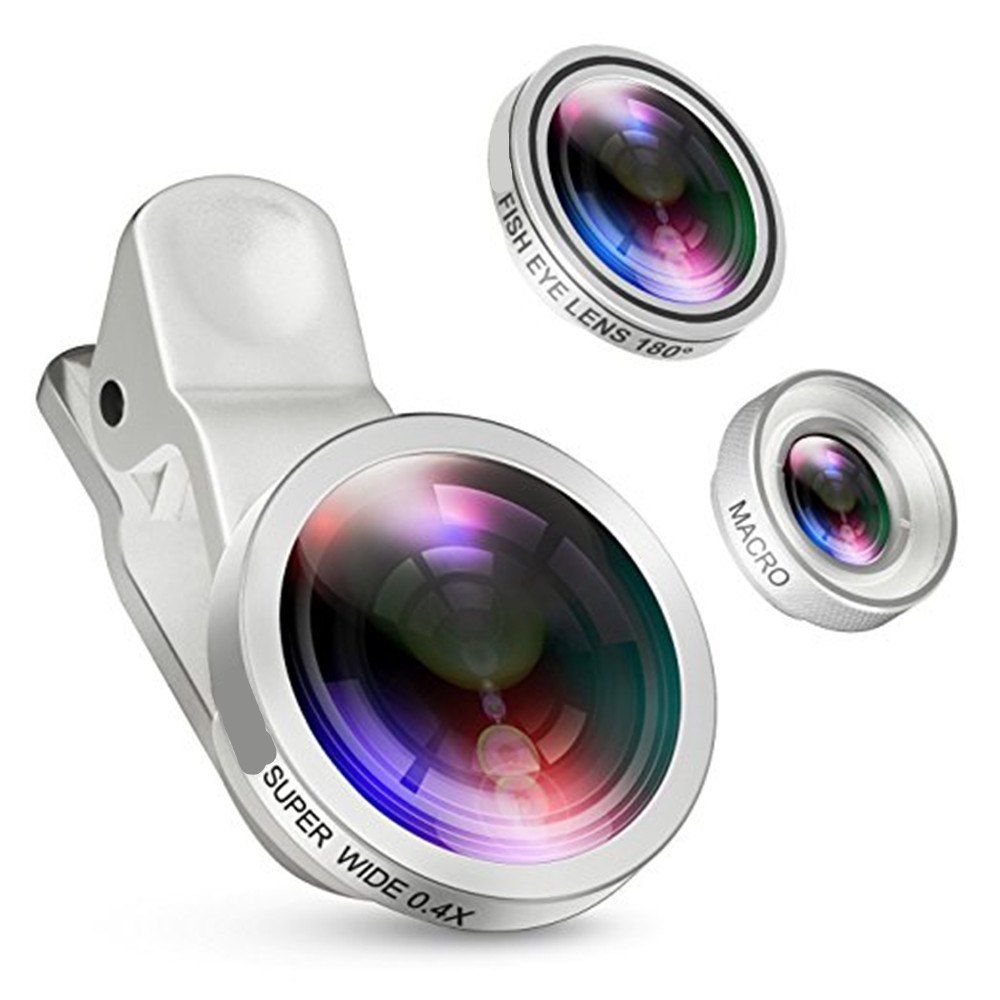 Store 3 in 1 Clip on Camera Lens Kit Bundle of Fisheye Lens Macro Lens 0.4
