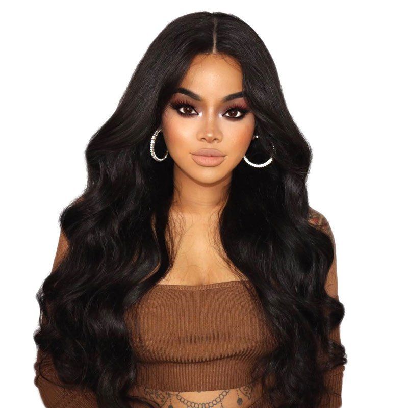 39 Off Long Body Wave Synthetic Hair Middle Part Lace Front Wig Heat Restaurant Rosegal 4284