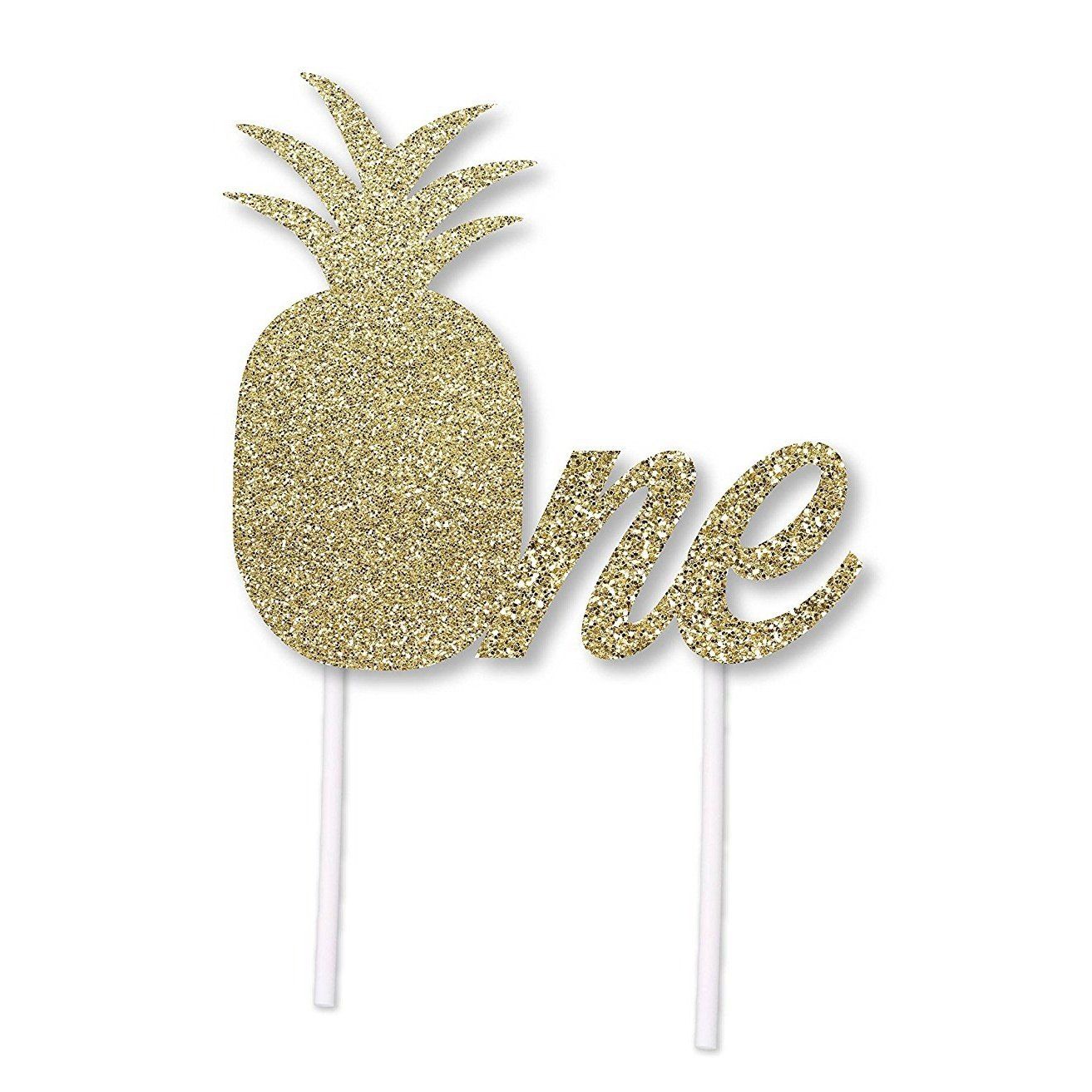 38 OFF 2pcs Gold Glitter Pineapple Birthday Cake Topper For 1st 38-off-2pcs-gold-glitter-pineapple-birthday-cake-topper-for-1st