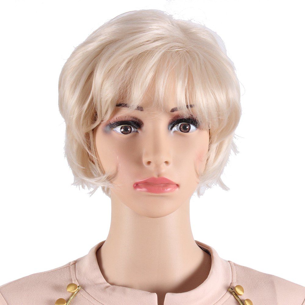 [46% OFF] Blonde Short Wavy Shag Style Synthetic Hair Wigs For Women ...