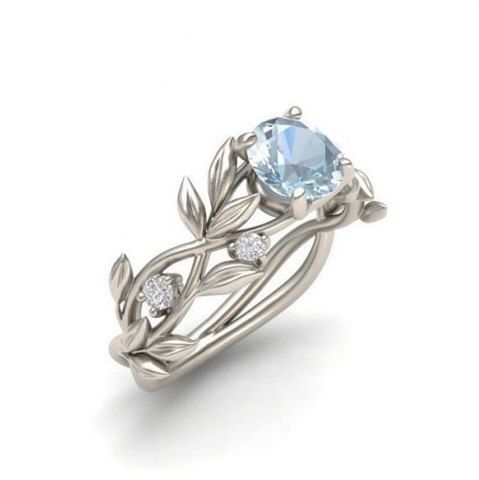 Blue 10 Rhinestone Leaf Engagement Ring Rosegal Rhinestone Leaf Engagement Ring