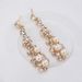 Women Girls Fresh Cute Style Jewelry Diamond Pearl Long Drop Earrings -  