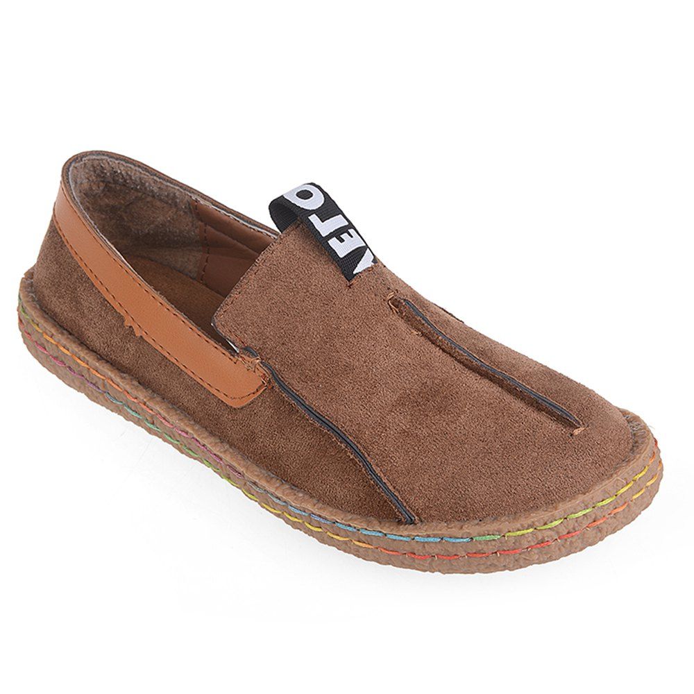 [30 OFF] The Brown Unlaced Ladies Flat Shoes Rosegal
