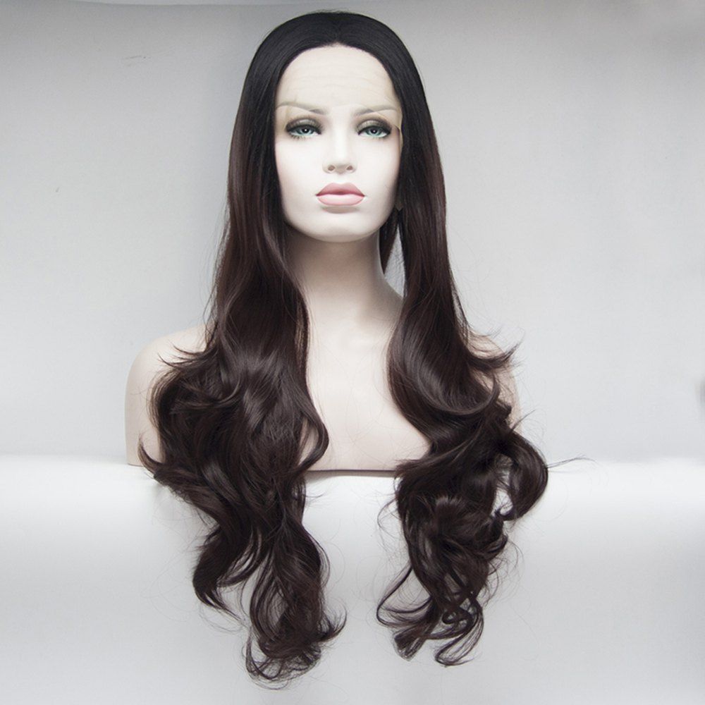 35 Off 16 24 Inch Dark Brown Long Curly Black Root Ombre Heat
