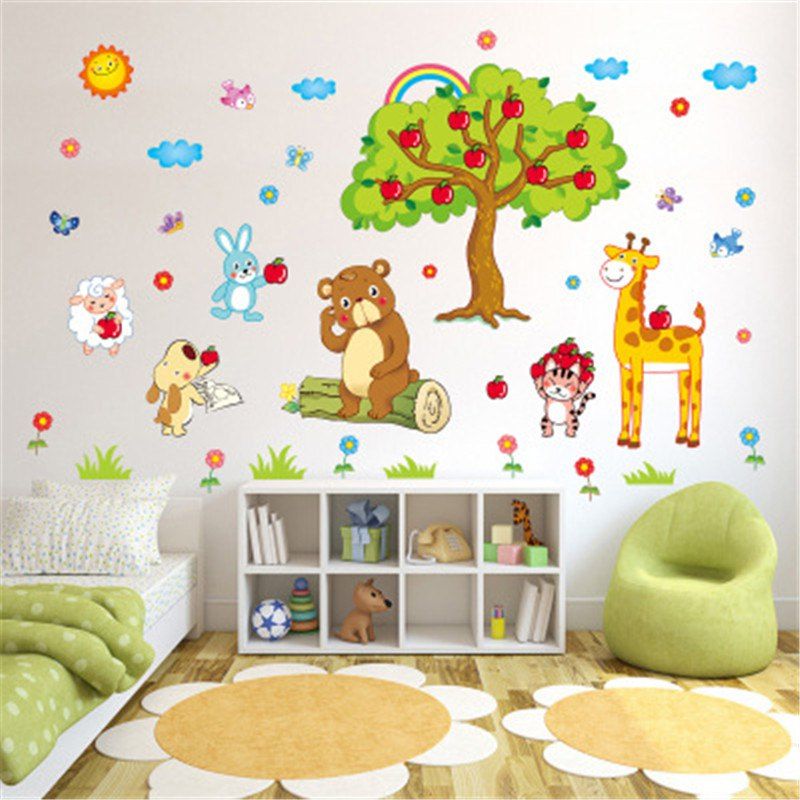 2019 new style cute bear remover decorative wall stickers | rosegal