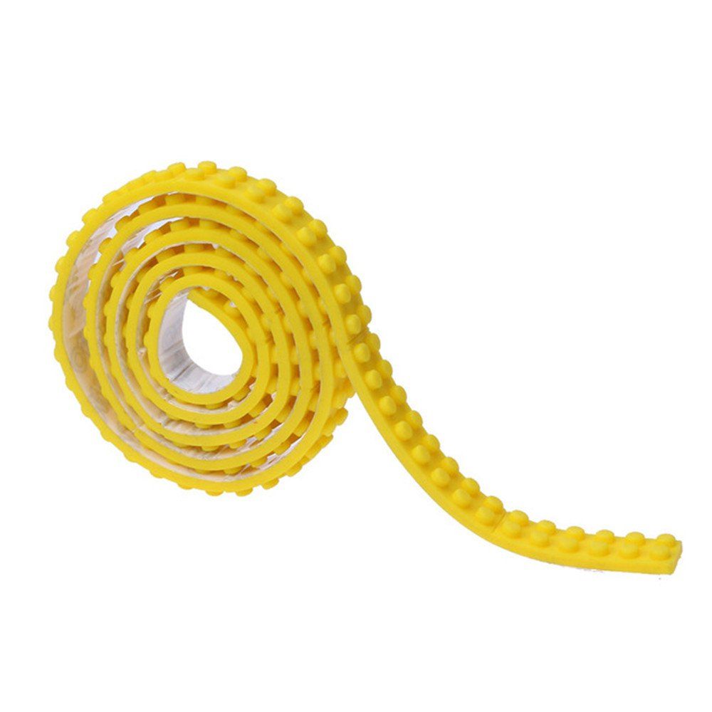 

40CM Loops Tape Strip Block Bendable Flexible Corners Educational DIY Baseplate Belt Toy Brick, Yellow