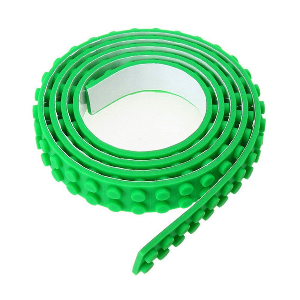 

40CM Loops Tape Strip Block Bendable Flexible Corners Educational DIY Baseplate Belt Toy Brick, Green