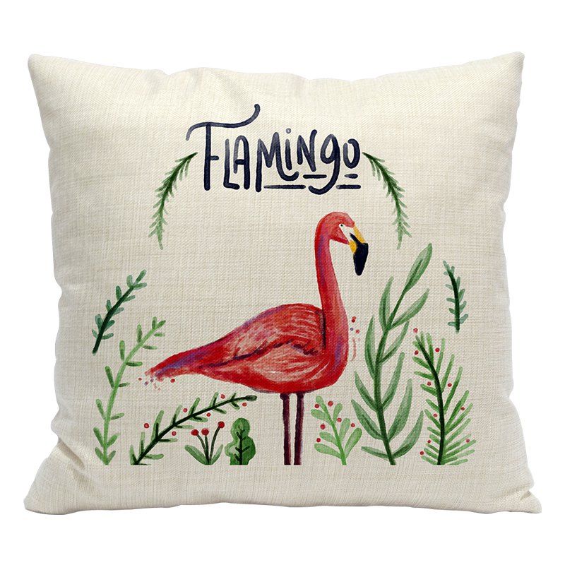 34 Off Flamingo Cotton Linen Pillowcase Sofa Car Lumbar Cushion